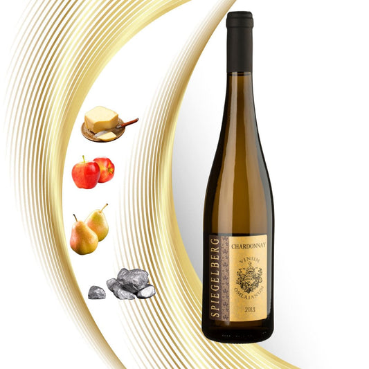 Spiegelberg Chardonnay 2013 Weinflasche mit Geschmacksnoten Butter, Apfel, Birne und Mineralien