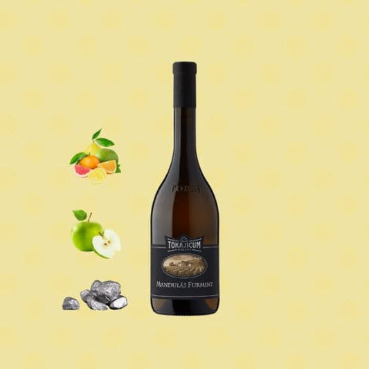 Flasche Tokajicum Mandulás Furmint Weißwein 2019 mit Geschmacknoten von Zitrusfrüchten, grünem Apfel und Mineralien
