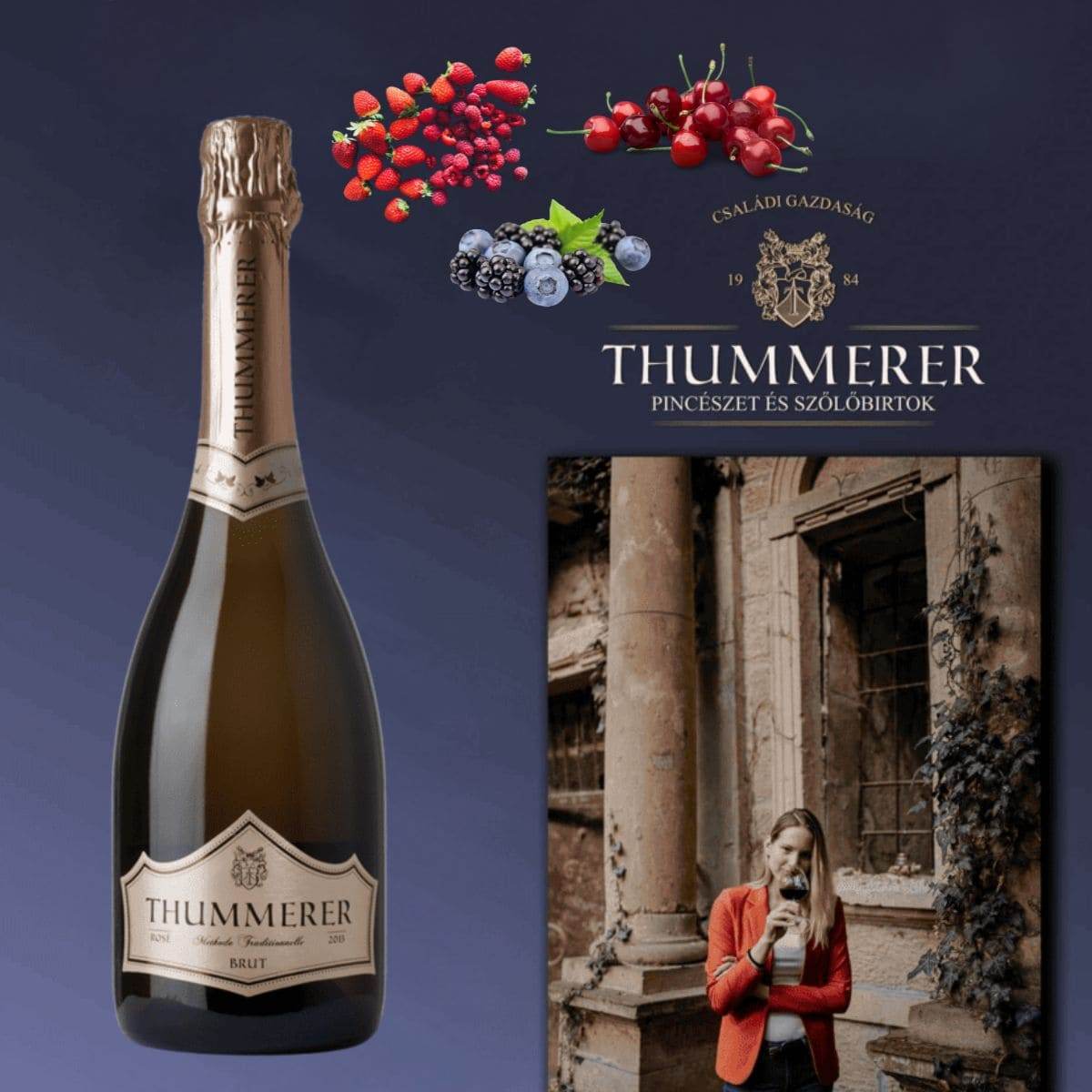 Rosé Brut Méthode Traditionelle 2017 Thummerer Eger Ungarn 0,75l - HUNGAROVIN - Topweine aus Ungarn, Italien & Australien – online kaufen