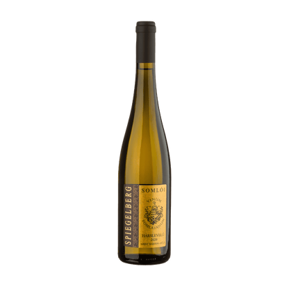 Flasche Spiegelberg Hárslevelű 2020 Weißwein mit goldfarbenem Etikett und schwarzem Schriftzug