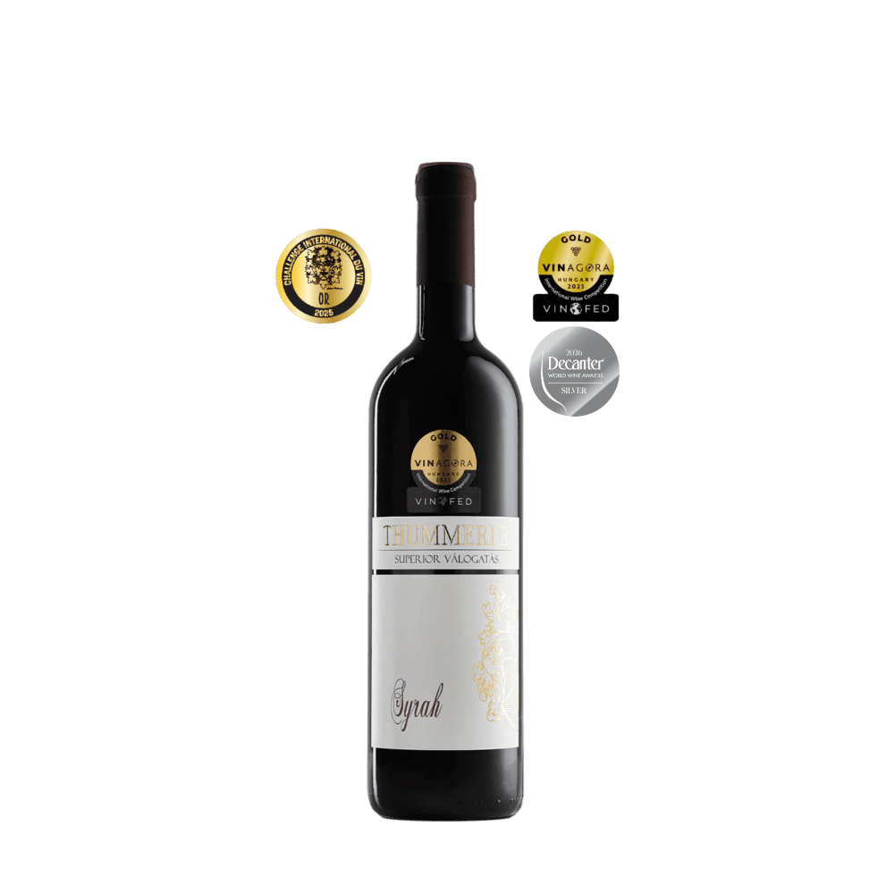 Flasche Thummerer Syrah Superior mit drei Auszeichnungsmedaillen